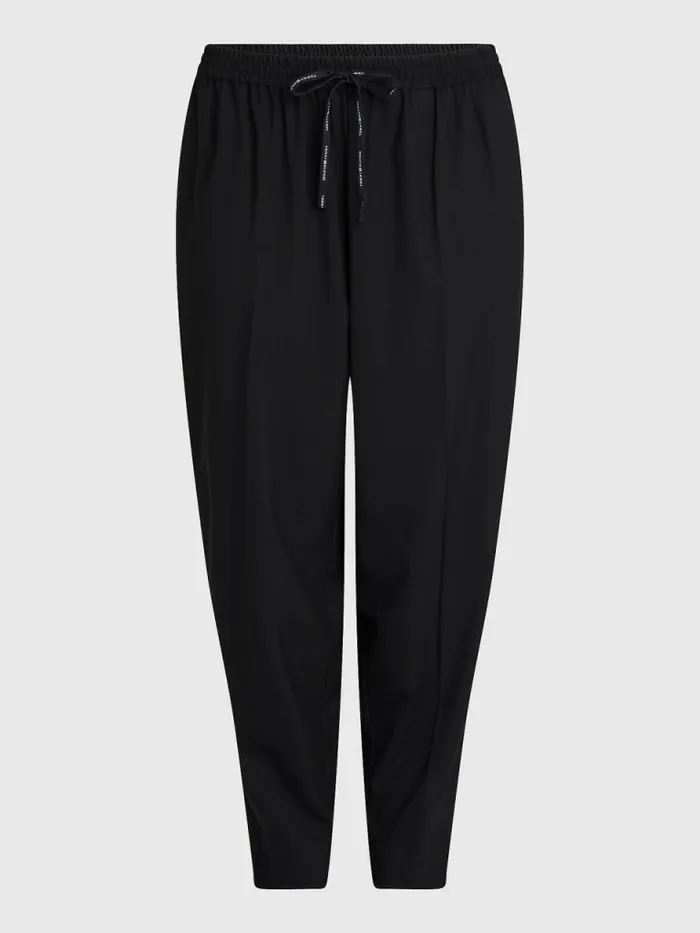 Tommy Hilfiger Curve Relaxed Tapered PullOn Trousers Black Womens Trousers