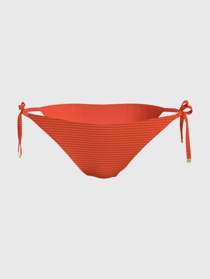 Tommy Hilfiger Curve Side Tie Ribbed Bikini Bottoms Hawaiian Coral Womens Swimwear On Sale Tommy Hilfiger Curve Side Tie Ribbed Bikini Bottoms Hawaiian Coral Womens Swimwear On Sale