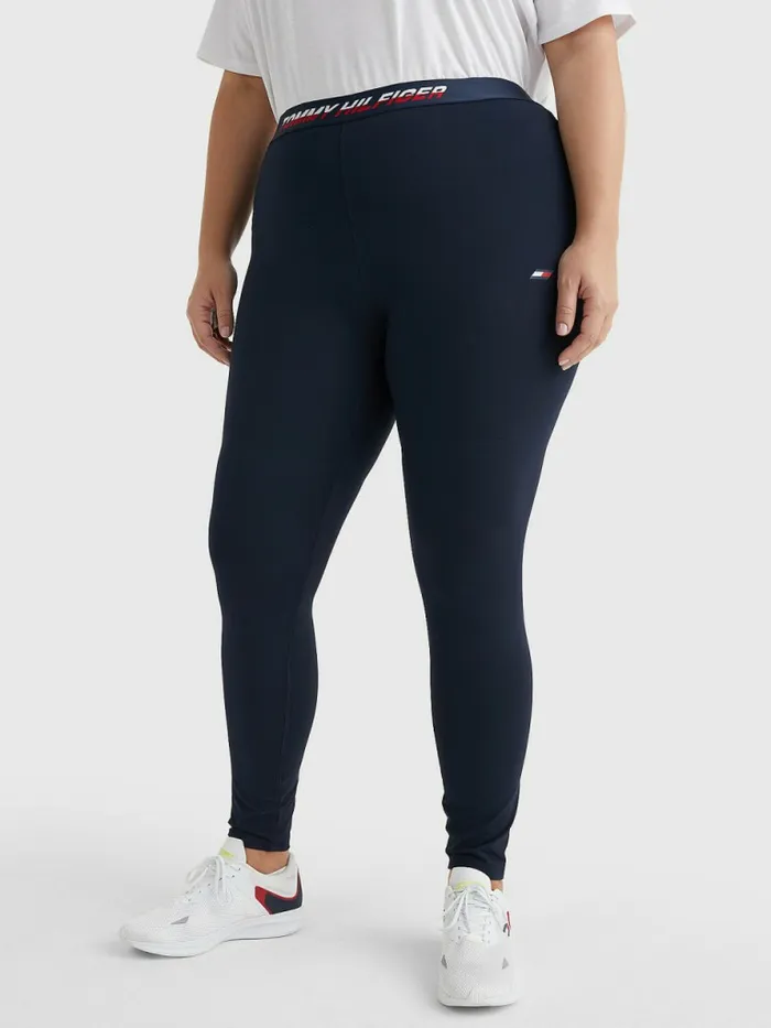 Tommy Hilfiger Curve Sport Full Length Waistband Detail Leggings Desert Sky Split Logo Tape Womens Curve Fashion Tommy Hilfiger Curve Sport Full Length Waistband Detail Leggings Desert Sky Split Logo Tape Womens Curve Fashion