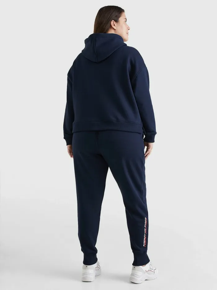 Tommy Hilfiger Curve Sport Logo Relaxed Fit Hoody Desert Sky Womens Sweatshirts and Hoodies Popular