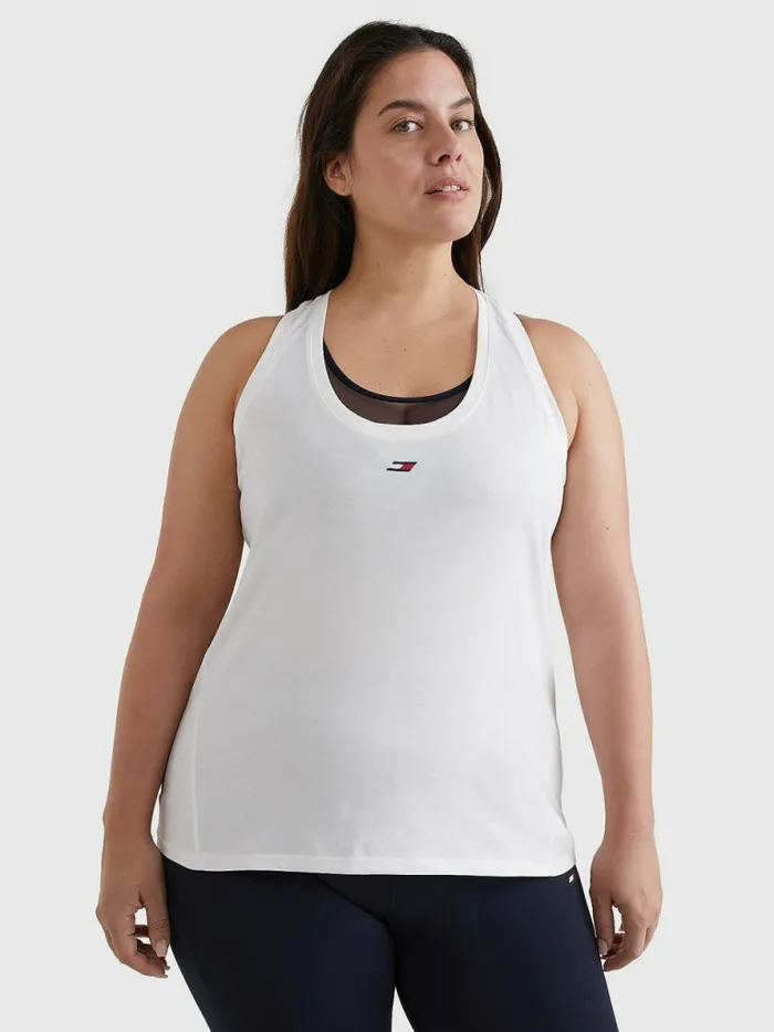 Tommy Hilfiger Curve Sport Organic Cotton Tank Top Ecru Womens Tommy Hilfiger Sport Tommy Hilfiger Curve Sport Organic Cotton Tank Top Ecru Womens Tommy Hilfiger Sport