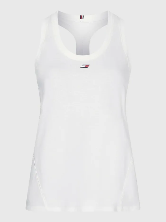Tommy Hilfiger Curve Sport Organic Cotton Tank Top Ecru Womens Tommy Hilfiger Sport