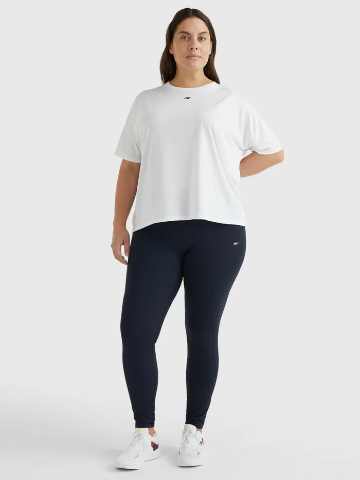 Tommy Hilfiger Curve Sport Relaxed Fit TShirt Th Optic White Womens Curve Fashion