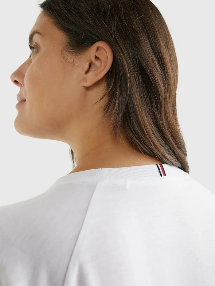Tommy Hilfiger Curve Sport Relaxed Fit TShirt Th Optic White Womens Curve Fashion