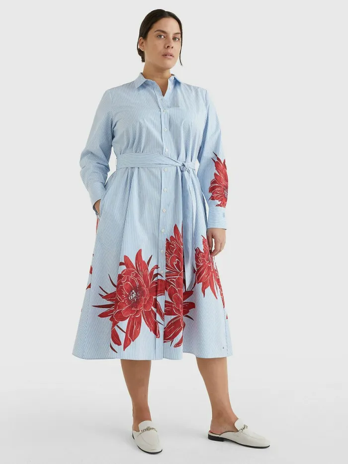 Tommy Hilfiger Curve Stripe Floral Print Midi Shirt Dress Island FlowerIthaca Stp Womens Dresses and Jumpsuits Near Me Tommy Hilfiger Curve Stripe Floral Print Midi Shirt Dress Island FlowerIthaca Stp Womens Dresses and Jumpsuits Near Me