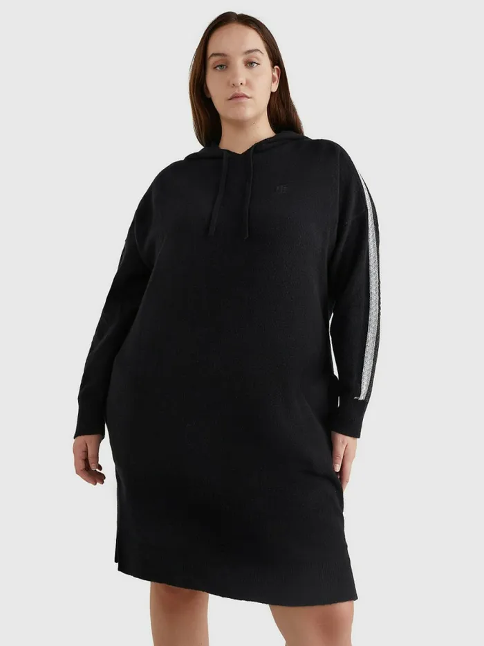 Tommy Hilfiger Curve Th Flex Relaxed Fit Hoody Dress Black Womens Dresses and Jumpsuits Cheap On Sale Tommy Hilfiger Curve Th Flex Relaxed Fit Hoody Dress Black Womens Dresses and Jumpsuits Cheap On Sale