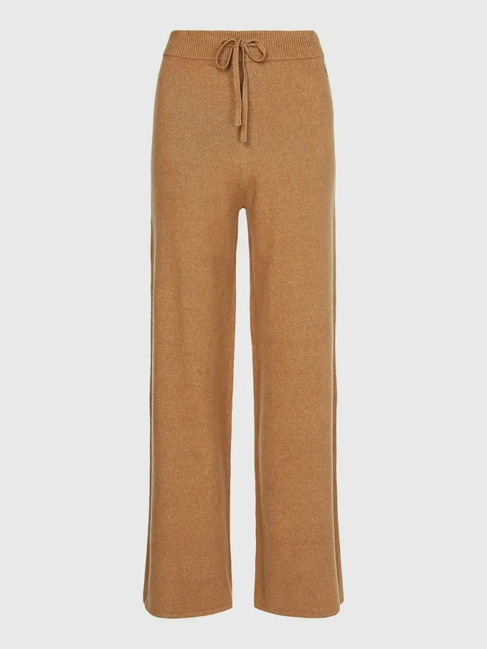 Tommy Hilfiger Curve Th Flex Wide Leg Trousers Countryside Khaki Womens Trousers