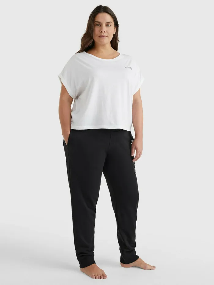 Tommy Hilfiger Curve Th Stretch Logo TShirt White Womens Curve Fashion