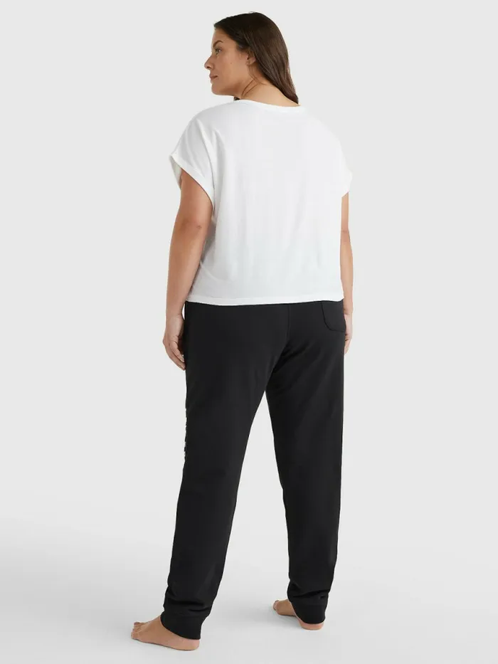 Tommy Hilfiger Curve Th Stretch Logo TShirt White Womens Curve Fashion