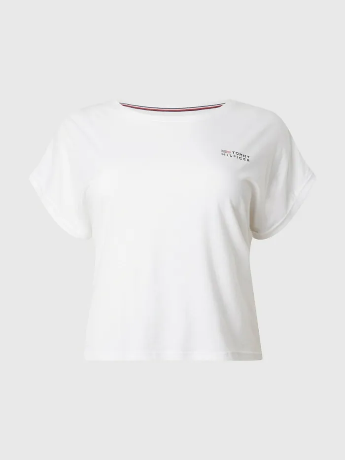 Tommy Hilfiger Curve Th Stretch Logo TShirt White Womens Curve Fashion