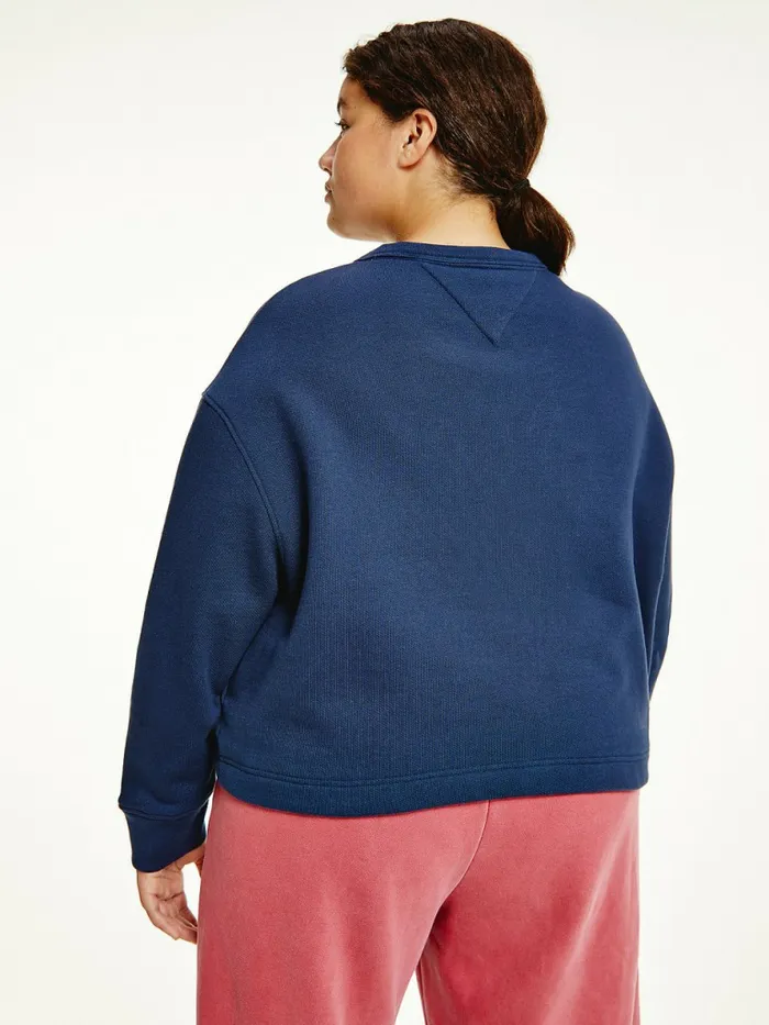 Tommy Hilfiger Curve TieDye Sweatshirt Twilight Navy Womens Sweatshirts and Hoodies Casaul