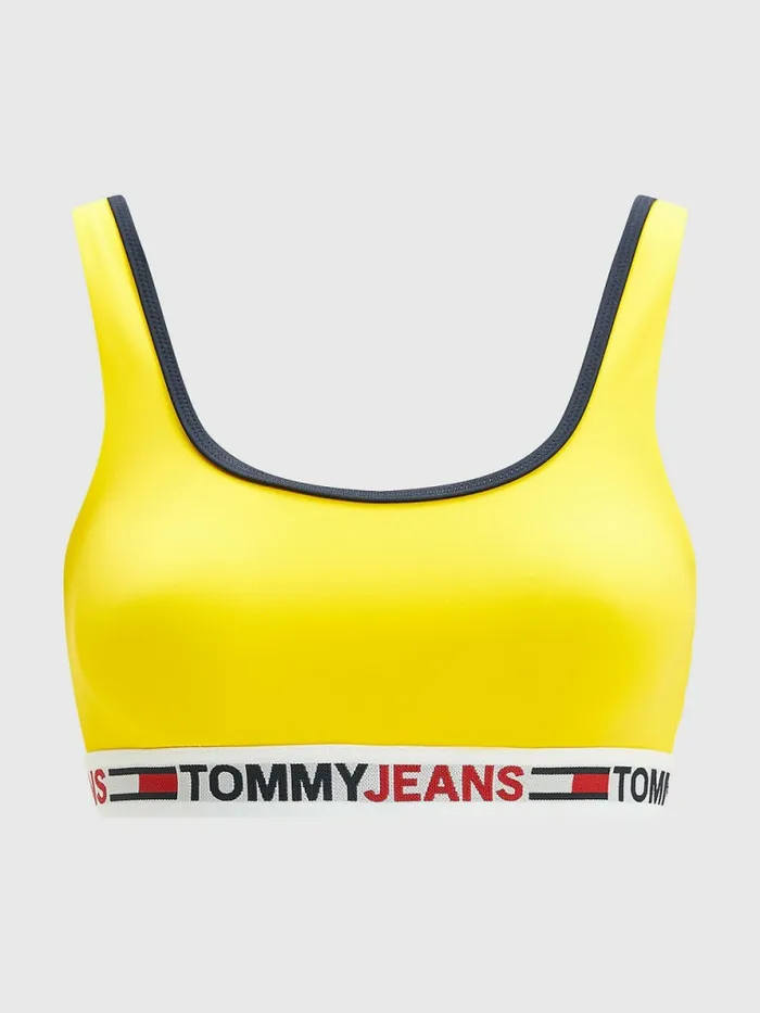 Tommy Hilfiger Cutout Detail Bikini Bralette Yellow Womens Swimwear Near Me
