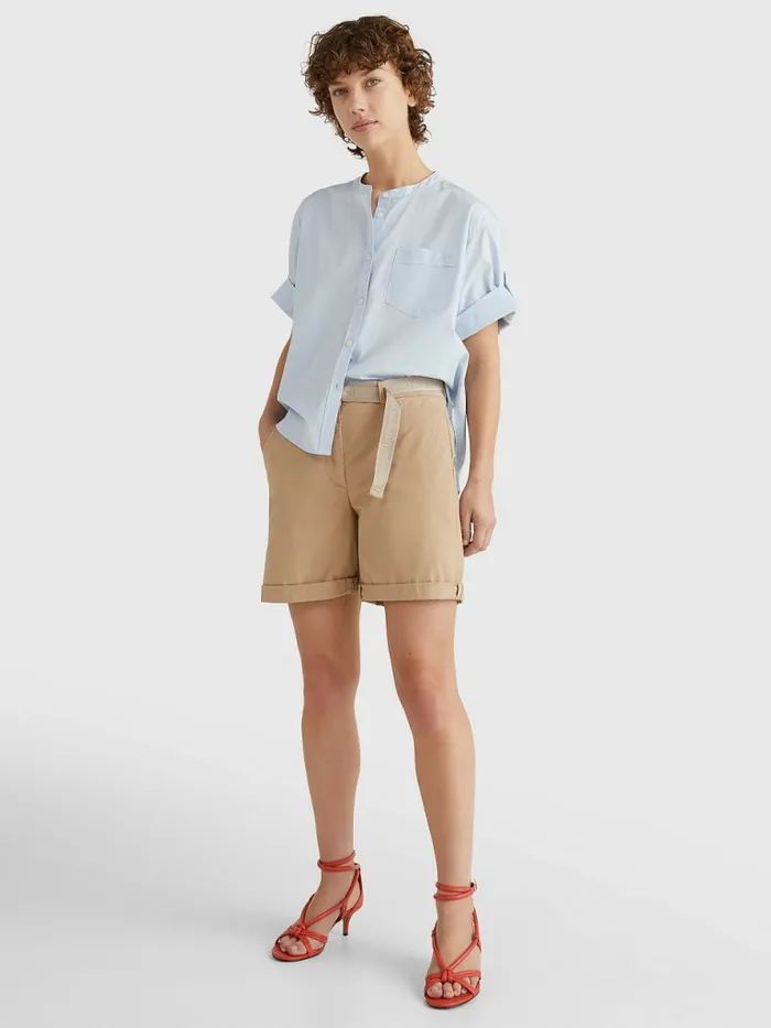 Tommy Hilfiger DRing Belted Chino Shorts Beige Womens Shorts For Sale