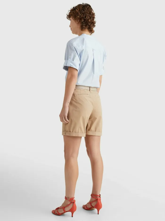 Tommy Hilfiger DRing Belted Chino Shorts Beige Womens Shorts For Sale