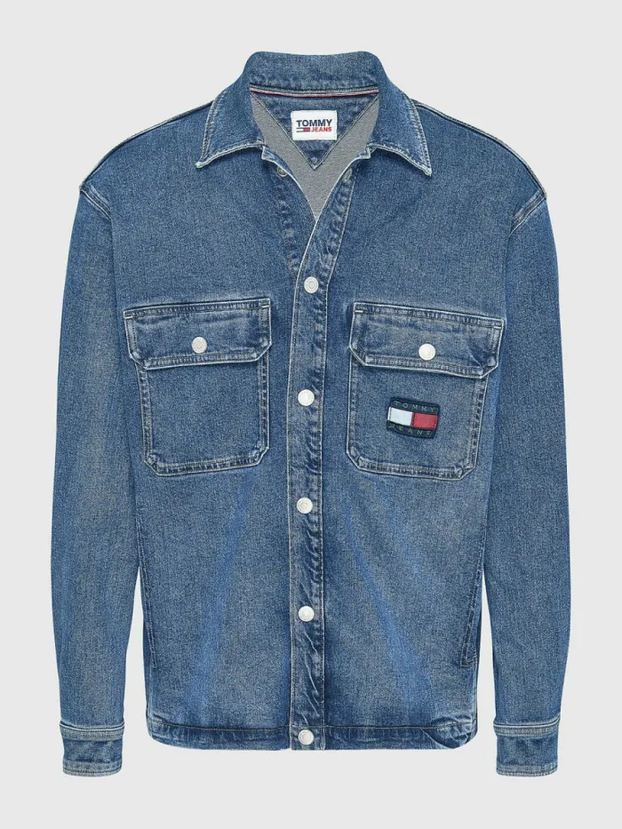 Tommy Hilfiger Denim Shacket Denim Medium Mens Coats and Jackets Fashion