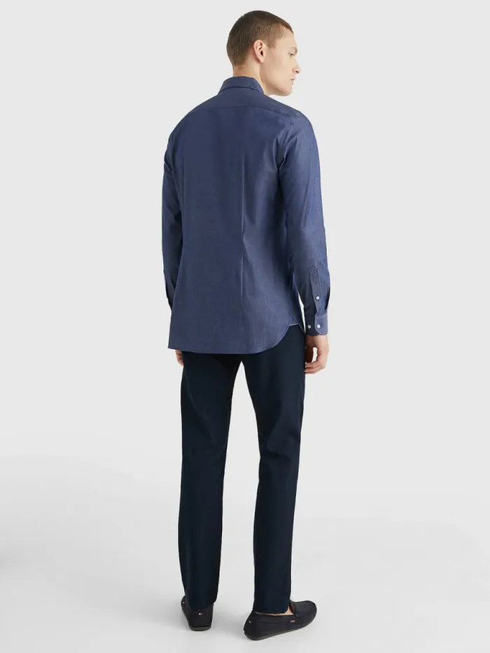Tommy Hilfiger Denim Slim Fit Shirt Indigo Blue Mens Shirts Fashion