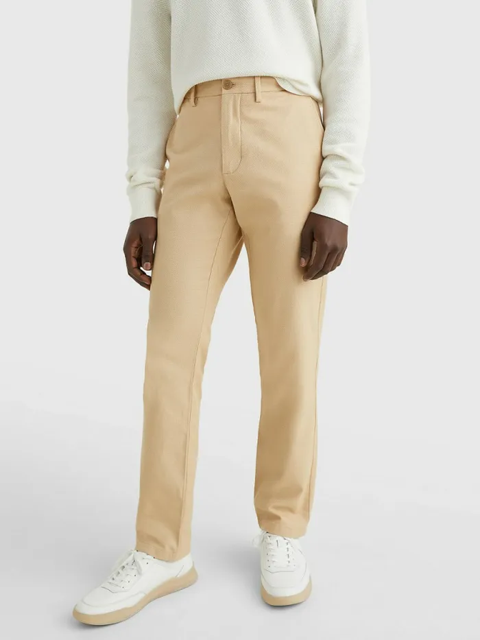 Tommy Hilfiger Denton Basket Weave Straight Fit Chinos Clayed Pebble Mens Trousers Tommy Hilfiger Denton Basket Weave Straight Fit Chinos Clayed Pebble Mens Trousers