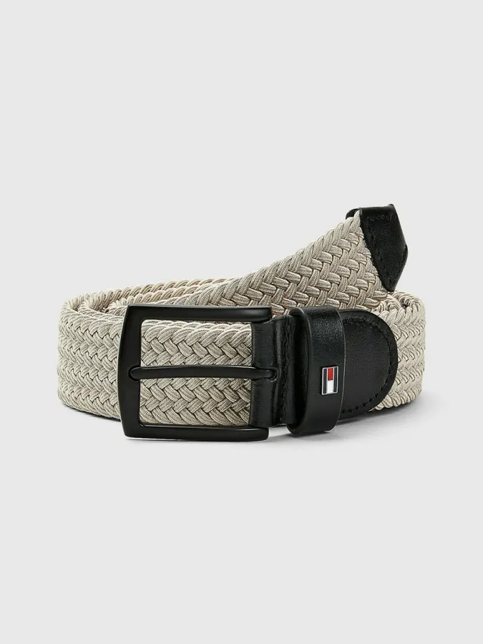 Tommy Hilfiger Denton Elasticated Braided Belt Stone Mens Belts Gift 4 You