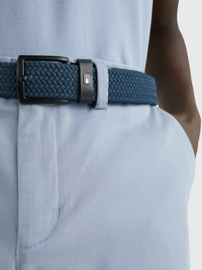 Tommy Hilfiger Denton Elasticated Braided Belt Twilight Indigo Mens Belts Gift Ideas