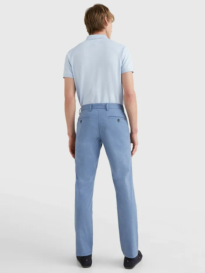 Tommy Hilfiger Denton Wool Look Straight Fit Trousers Faded Indigo Mens Trousers