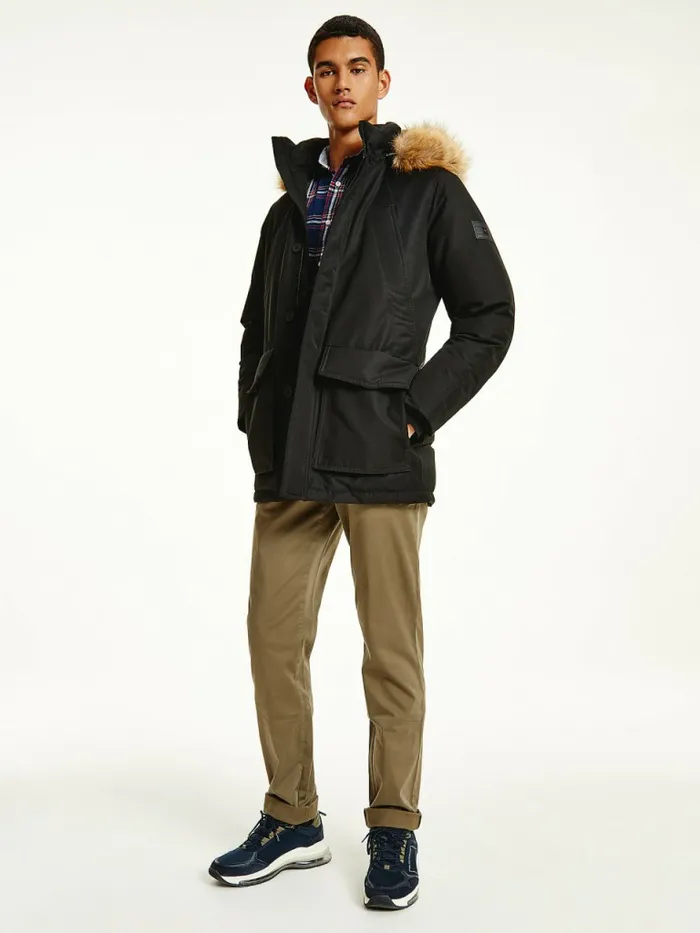 Tommy Hilfiger Down Faux Fur Hood Rockie Parka Black Mens Coats and Jackets Sale Tommy Hilfiger Down Faux Fur Hood Rockie Parka Black Mens Coats and Jackets Sale
