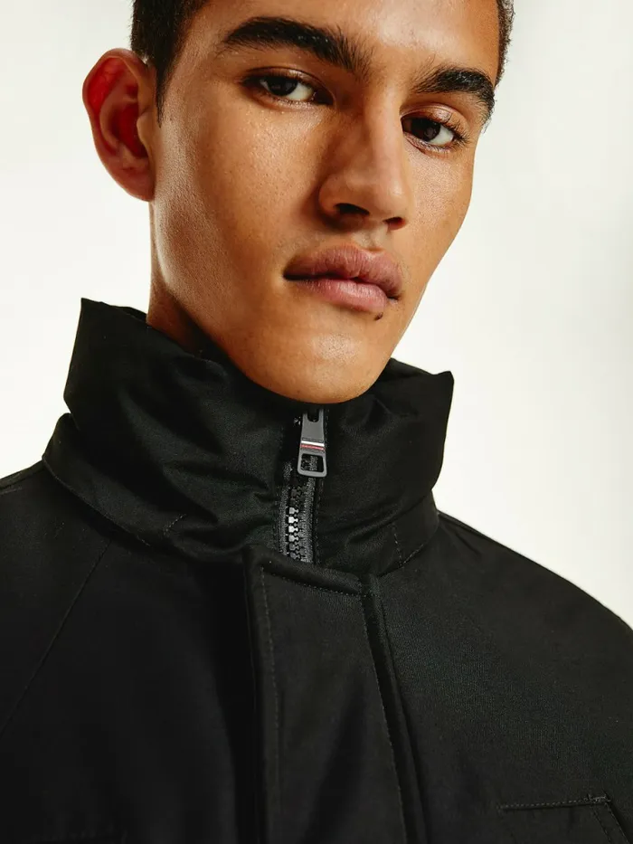 Tommy Hilfiger Down Faux Fur Hood Rockie Parka Black Mens Coats and Jackets Sale