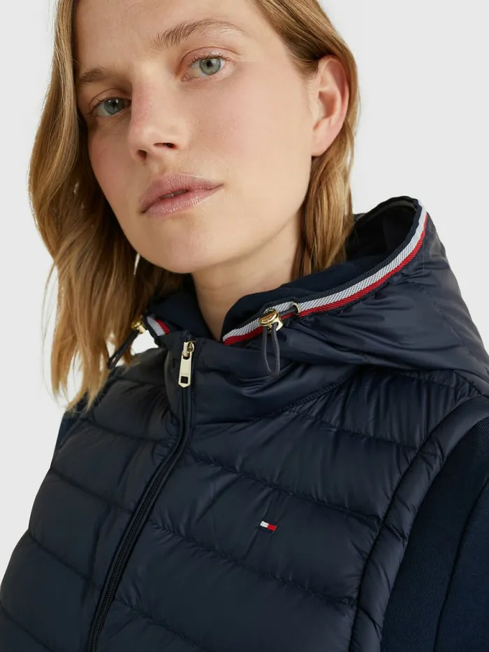 Tommy Hilfiger DownFilled Quilted Vest Desert Sky Womens Coats and Jackets Gift for Friend