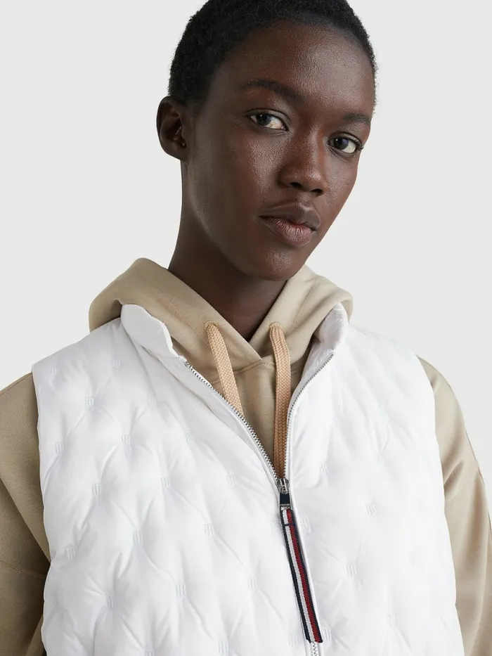 Tommy Hilfiger DownFilled Vest Th Optic White Womens Coats and Jackets Casaul