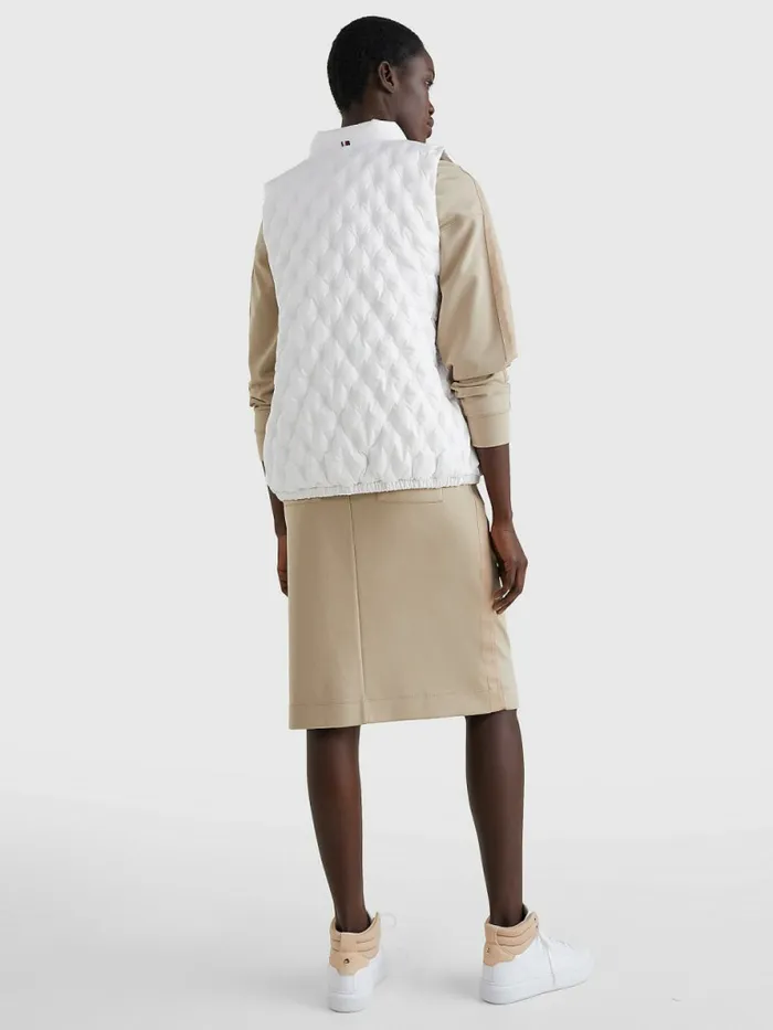 Tommy Hilfiger DownFilled Vest Th Optic White Womens Coats and Jackets Casaul