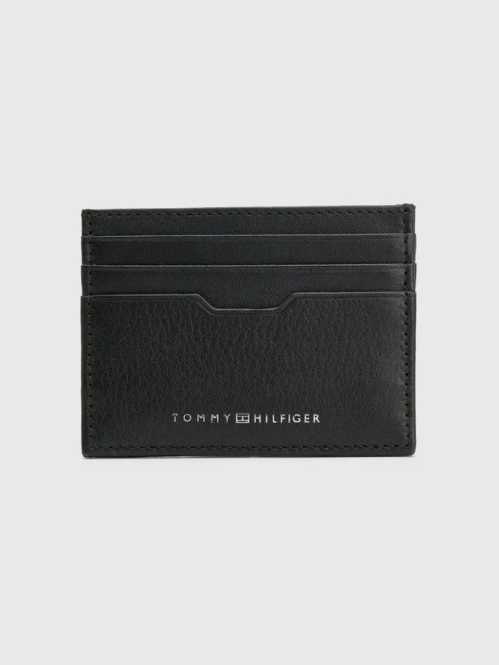 Tommy Hilfiger Downtown Leather Card Holder Black Mens Wallets and Card Holders Near Me