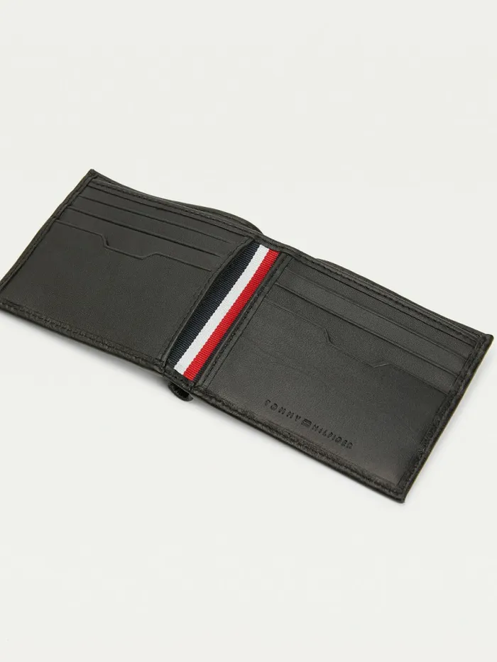 Tommy Hilfiger Downtown Small Leather Card Wallet Black Mens Wallets and Card Holders Gift Ideas