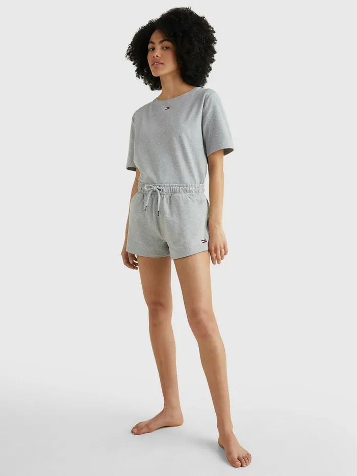 Tommy Hilfiger Drawstring Jersey Shorts Grey Heather Womens Lounge and Nightwear Gift for Friend Tommy Hilfiger Drawstring Jersey Shorts Grey Heather Womens Lounge and Nightwear Gift for Friend