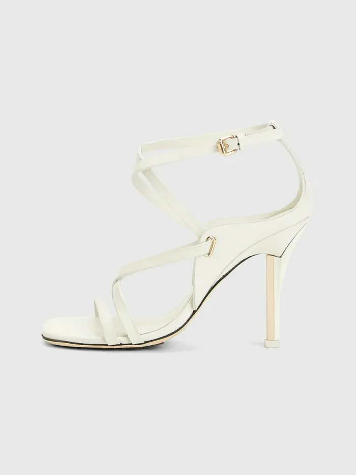 Tommy Hilfiger Elevated Crest Heeled Sandals Ecru Womens Sandals Sale