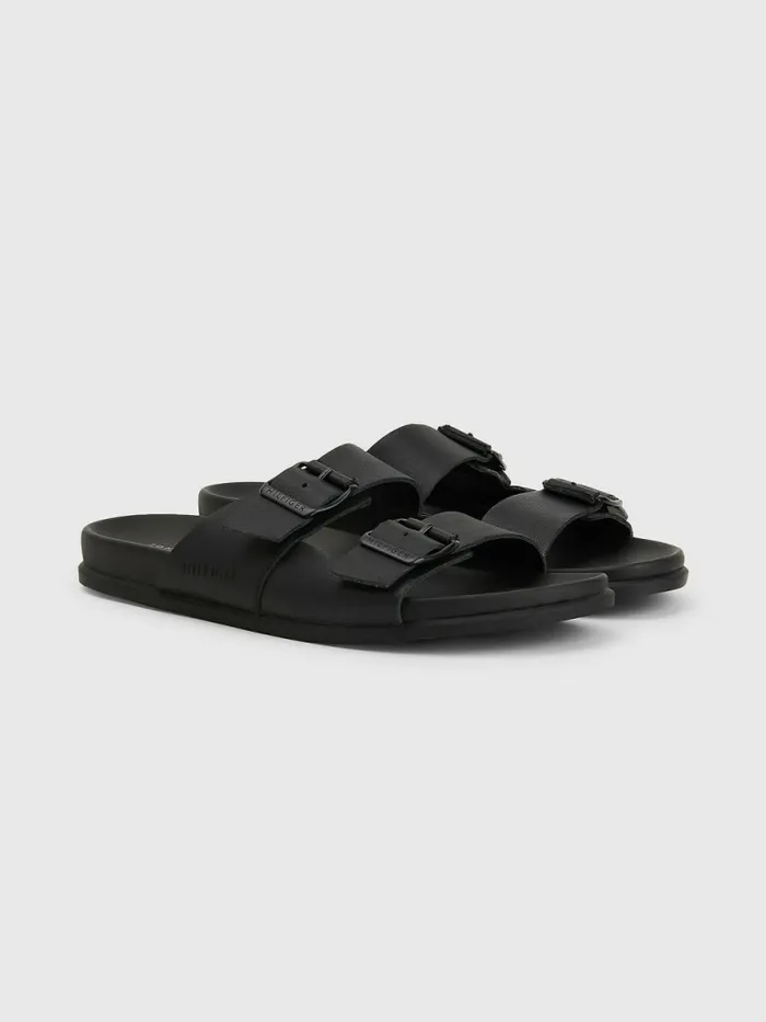 Tommy Hilfiger Elevated Double Buckle Leather Sandals Black Mens Trainers For Sale Tommy Hilfiger Elevated Double Buckle Leather Sandals Black Mens Trainers For Sale