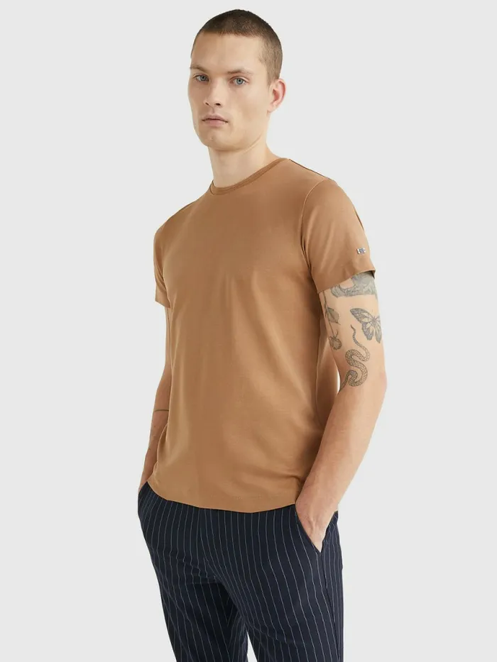 Tommy Hilfiger Elevated Interlock TShirt Basket Brown Mens TShirts Cheap On Sale Tommy Hilfiger Elevated Interlock TShirt Basket Brown Mens TShirts Cheap On Sale