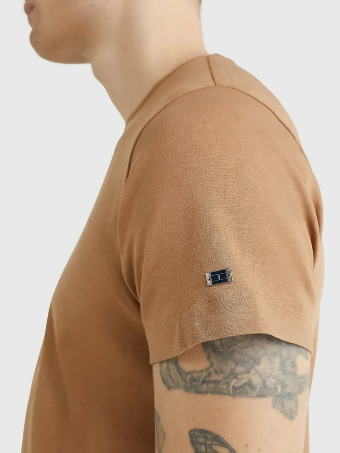 Tommy Hilfiger Elevated Interlock TShirt Basket Brown Mens TShirts Cheap On Sale