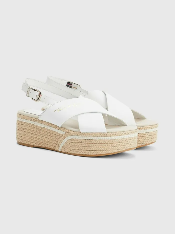 Tommy Hilfiger Elevated Leather Flatform Sandals Ecru Womens Sandals Gift 4 You Tommy Hilfiger Elevated Leather Flatform Sandals Ecru Womens Sandals Gift 4 You