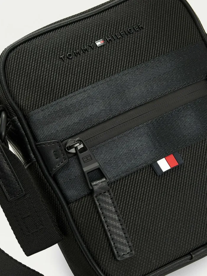 Tommy Hilfiger Elevated Modern Tonal Small Reporter Bag Black Mens Bags Fashion
