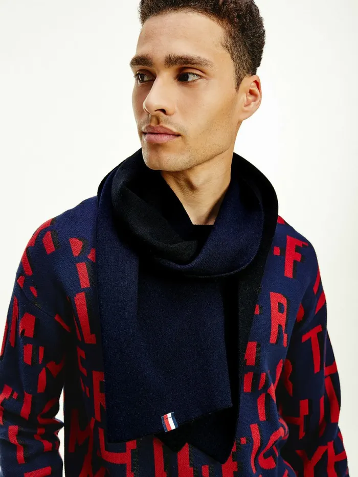 Tommy Hilfiger Elevated Scarf BlackDesert Sky Mens Hats and Scarves Gift Ideas