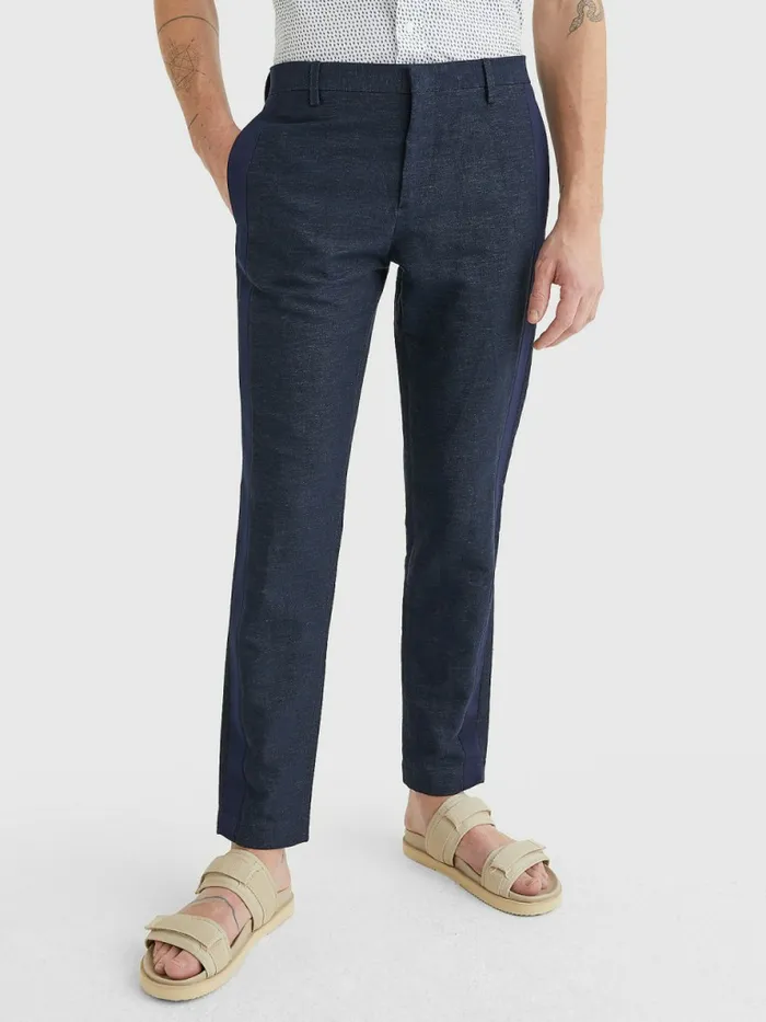 Tommy Hilfiger Elevated Side Tape Tapered Trousers Desert Sky Mens Trousers