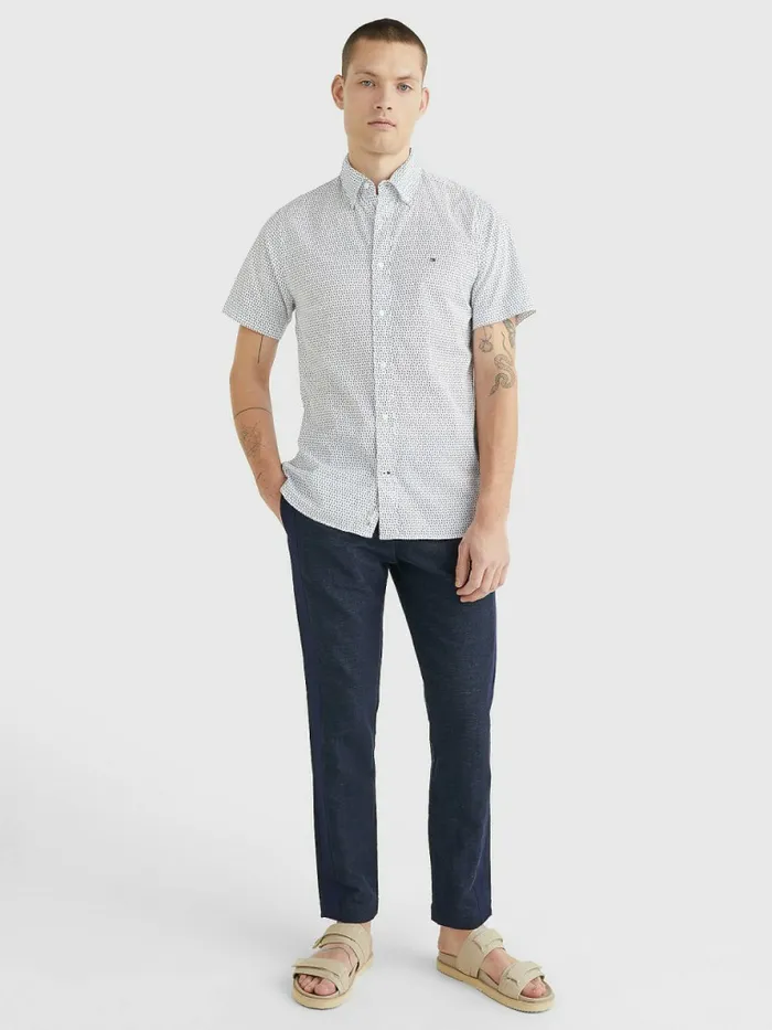 Tommy Hilfiger Elevated Side Tape Tapered Trousers Desert Sky Mens Trousers