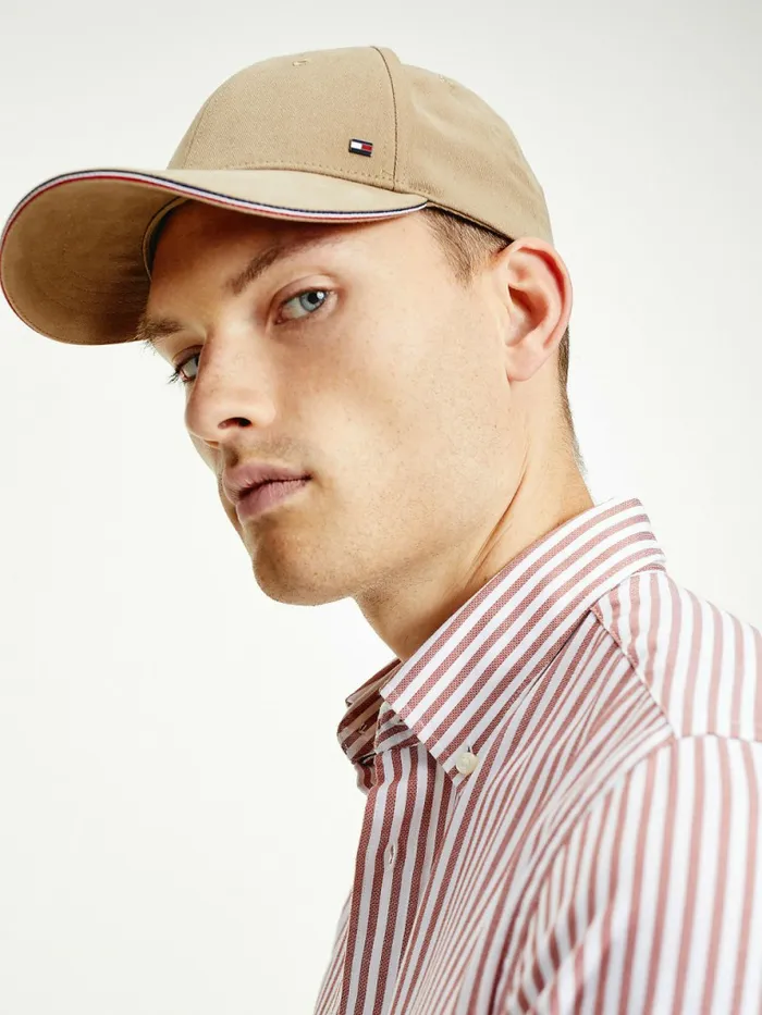 Tommy Hilfiger Elevated Signature Cap Relic Tan Mens Hats and Scarves Casaul