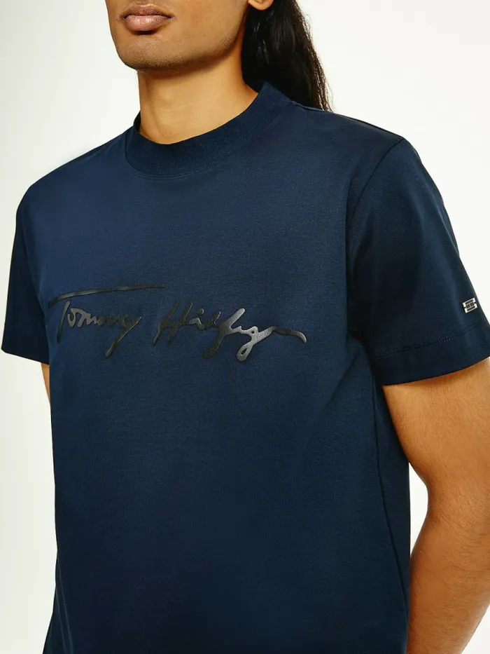 Tommy Hilfiger Elevated Signature Organic Cotton TShirt Desert Sky Mens TShirts Online