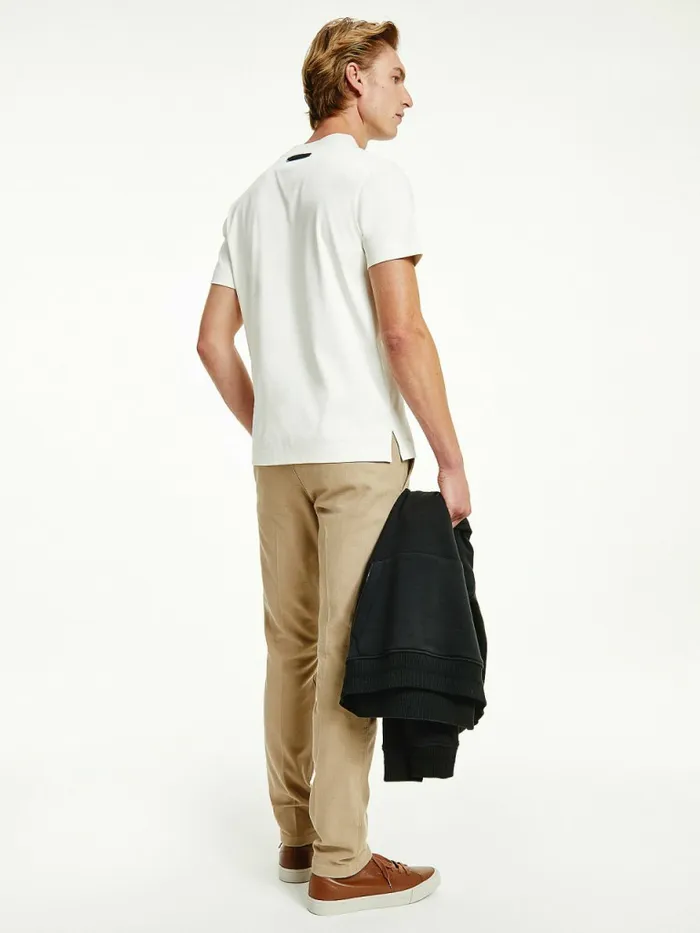 Tommy Hilfiger Elevated Signature Organic Cotton TShirt Ivory Mens TShirts Online