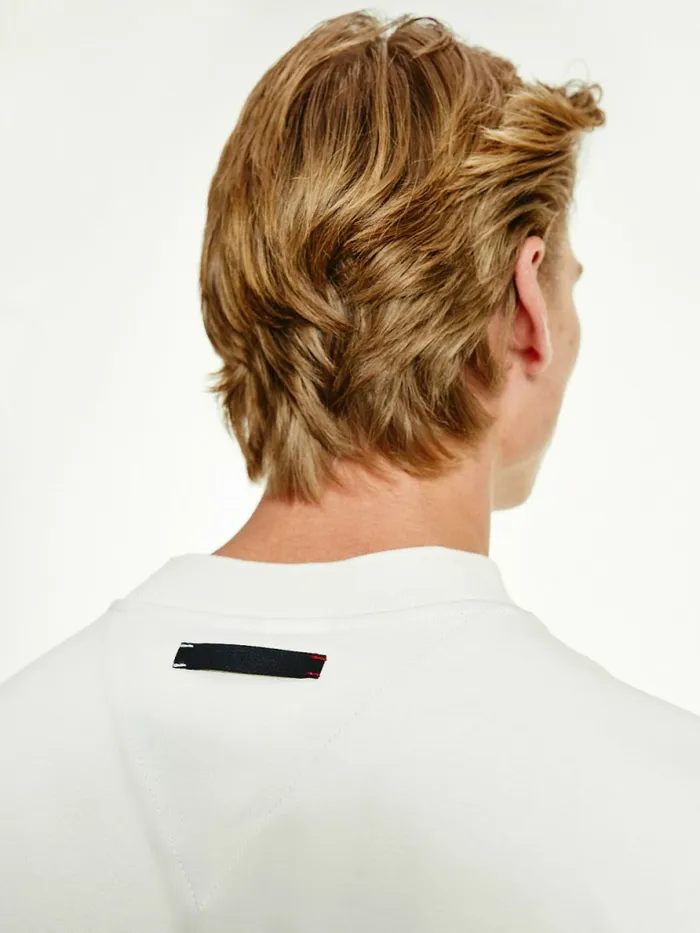 Tommy Hilfiger Elevated Signature Organic Cotton TShirt Ivory Mens TShirts Online