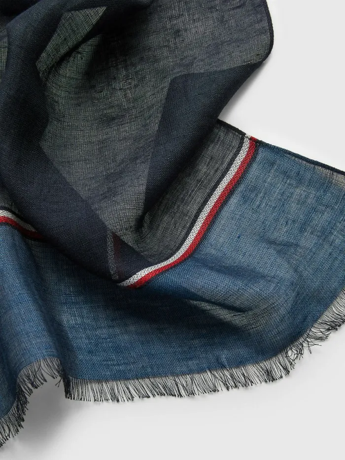 Tommy Hilfiger Elevated Signature Scarf Blue Chambray Mens Hats and Scarves Gift 4 You