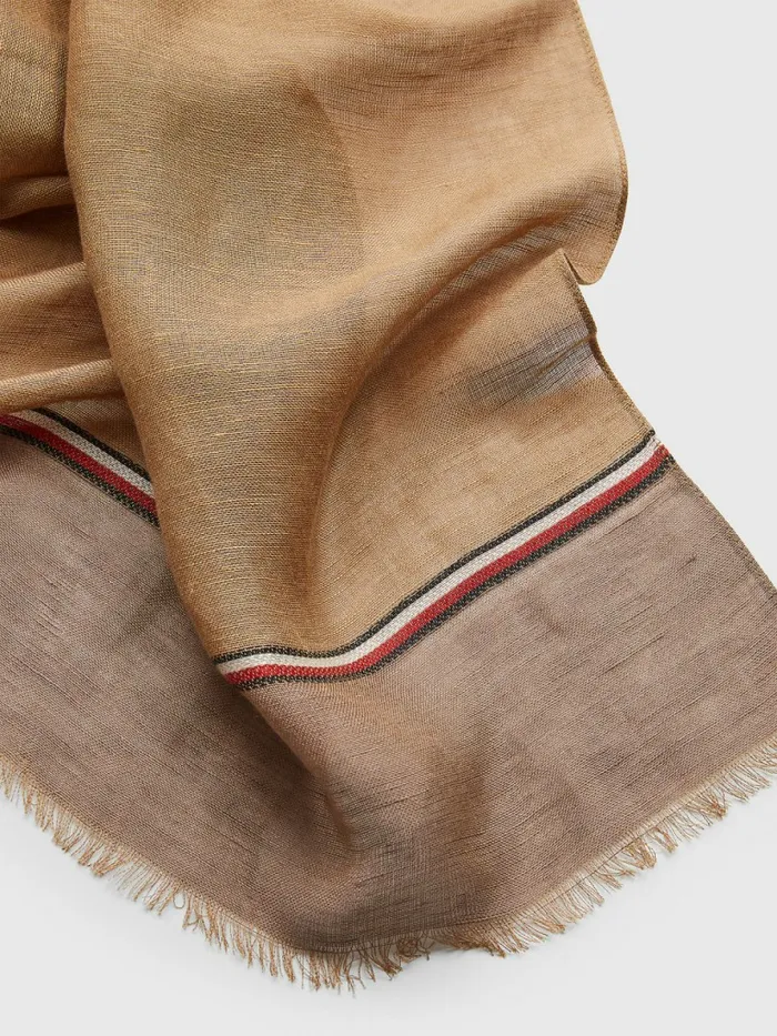 Tommy Hilfiger Elevated Signature Scarf City Taupe Chambray Mens Hats and Scarves Sale