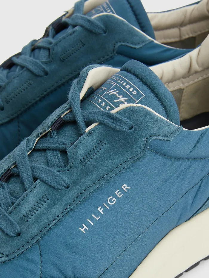 Tommy Hilfiger Elevated SuedeTrimmed Trainers Mercury Marine Mens Casual Shoes Fashion