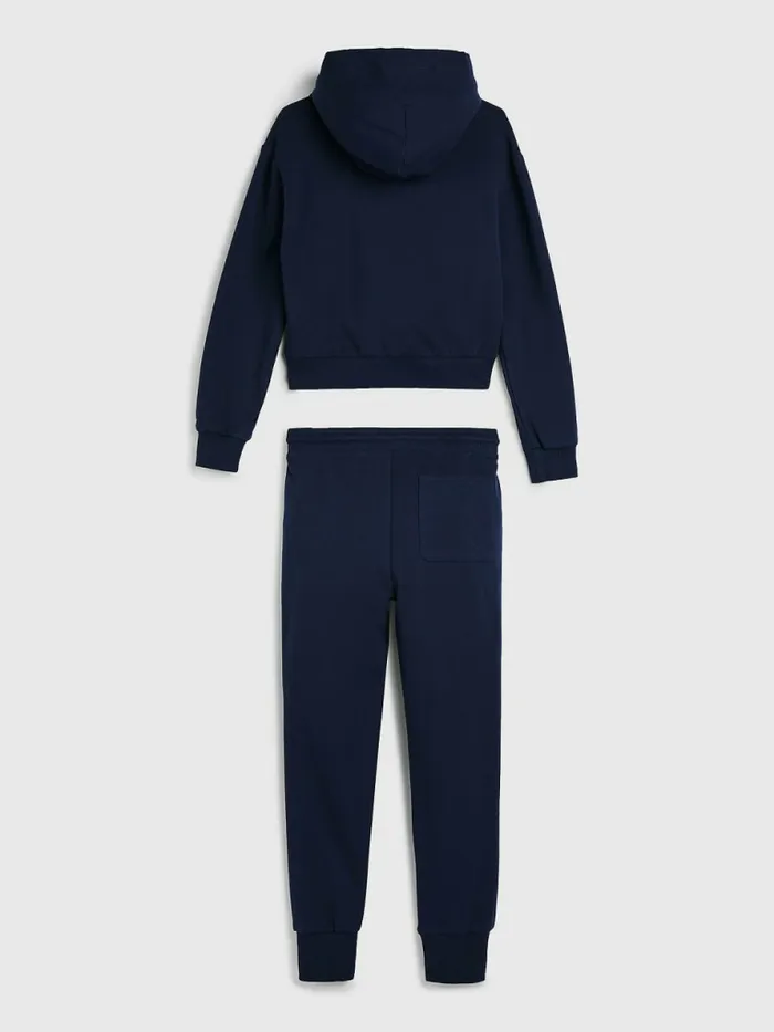 Tommy Hilfiger Essential ColourBlocked Hoody And Joggers Set Twilight Navy Rwb Girls Sweatshirts and Hoodies Cheap On Sale