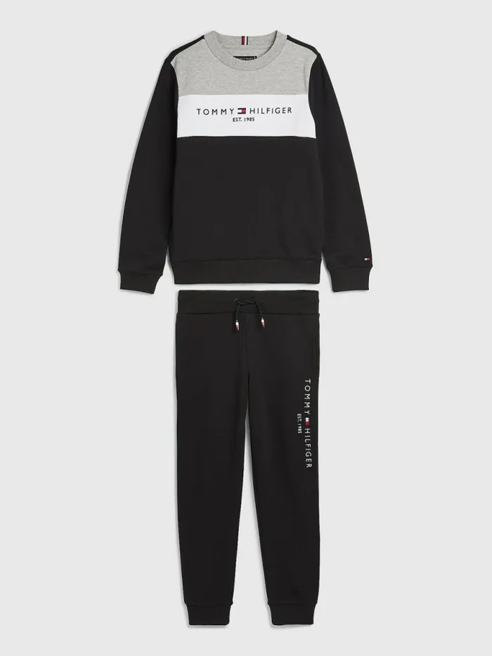 Tommy Hilfiger Essential ColourBlocked Sweatshirt Joggers Set Black Boys Sweatshirts and Hoodies Gift Ideas Tommy Hilfiger Essential ColourBlocked Sweatshirt Joggers Set Black Boys Sweatshirts and Hoodies Gift Ideas
